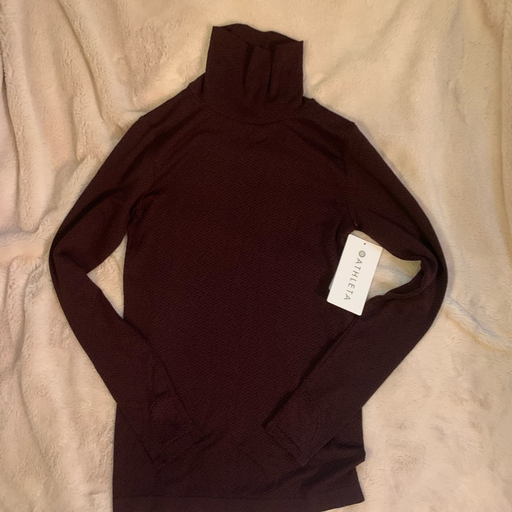 Athleta 🍁NWTs🍁Burgundy Flurry Peak Turtleneck - Picture 9 of 14